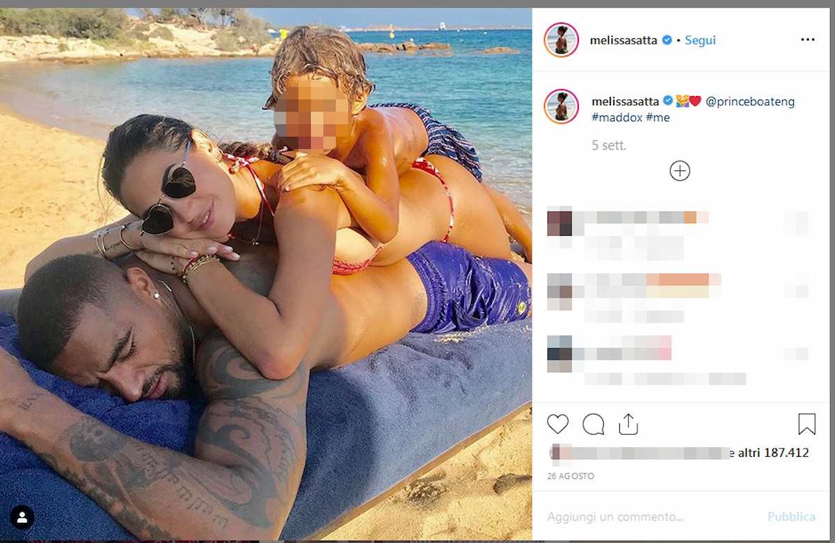 Melissa Satta Boateng figlia sorellina Maddox piccola Melissa