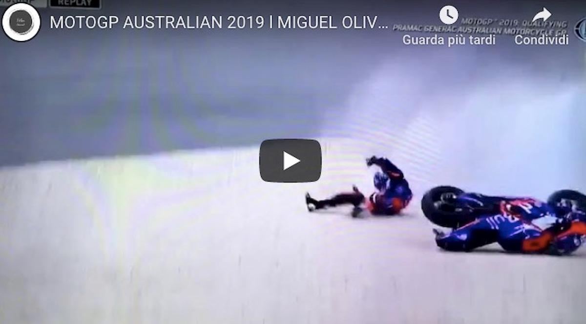 Oliveira incidente Australia MotoGp video YouTube qualifiche spostate domenica