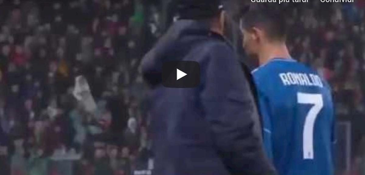 Cristiano Ronaldo furioso dopo sostituzione in Lokomotiv Juventus video youtube