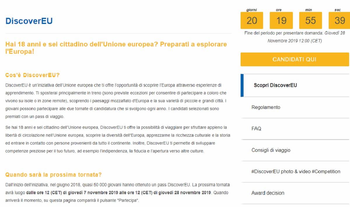 discover eu come candidarsi