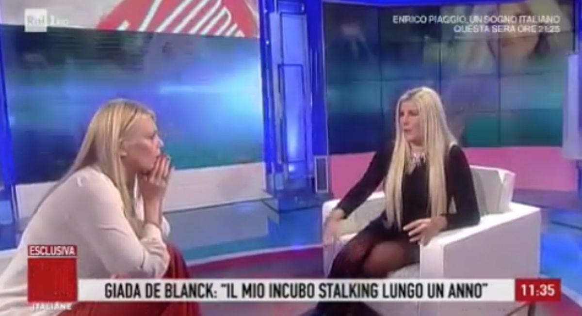 Giada De Blank e lo stalker a Storie Italiane