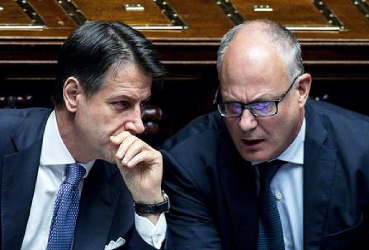 Roberto Gualtieri e Giuseppe Conte, Ansa