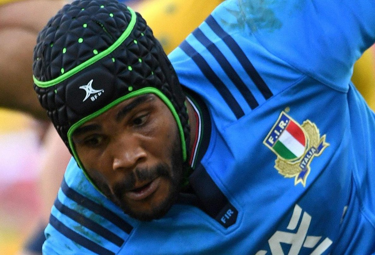 Il nazionale italiano di rugby Maxime Mbandà, Ansa
