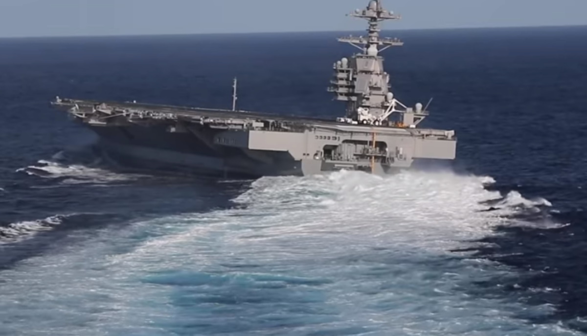 Portaerei Uss Gerald R. Ford: virata velocissima