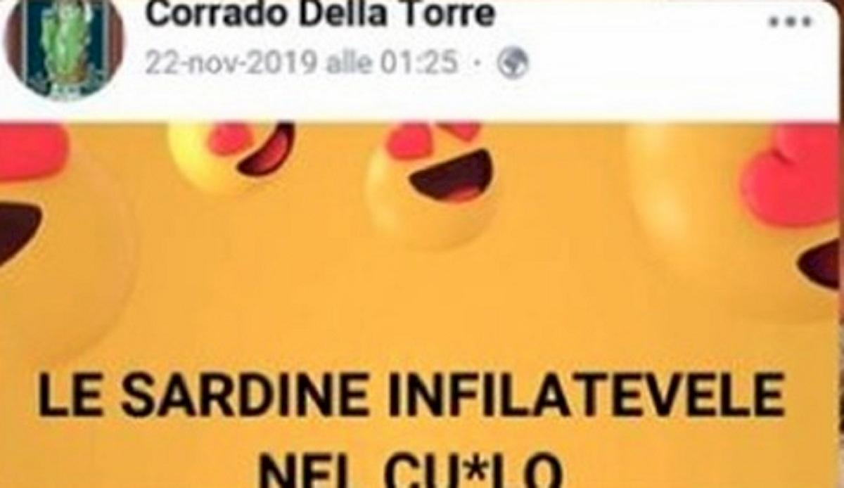 sardine offese su Fcebook