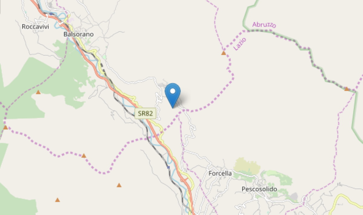 Terremoti Marsica, sciame sismico tra Balsorano e Pescosolido