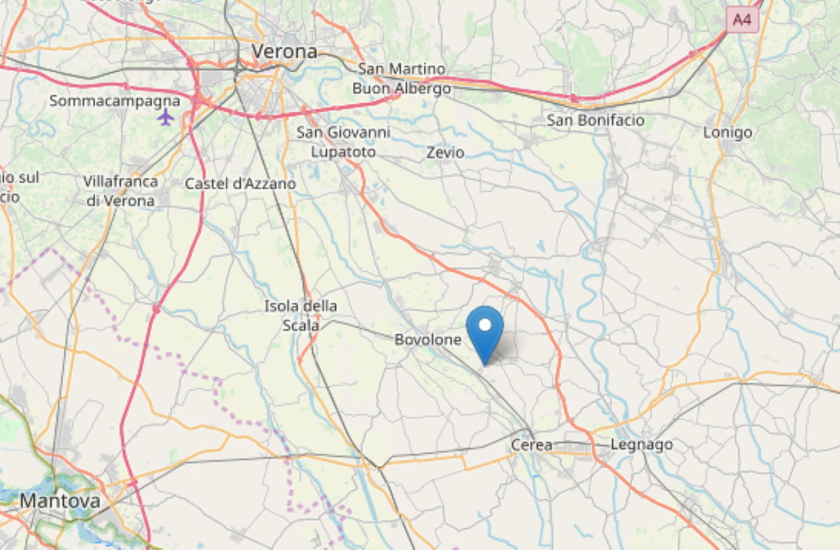 Terremoto Verona, 3 scosse tra Bovolone e Cerea