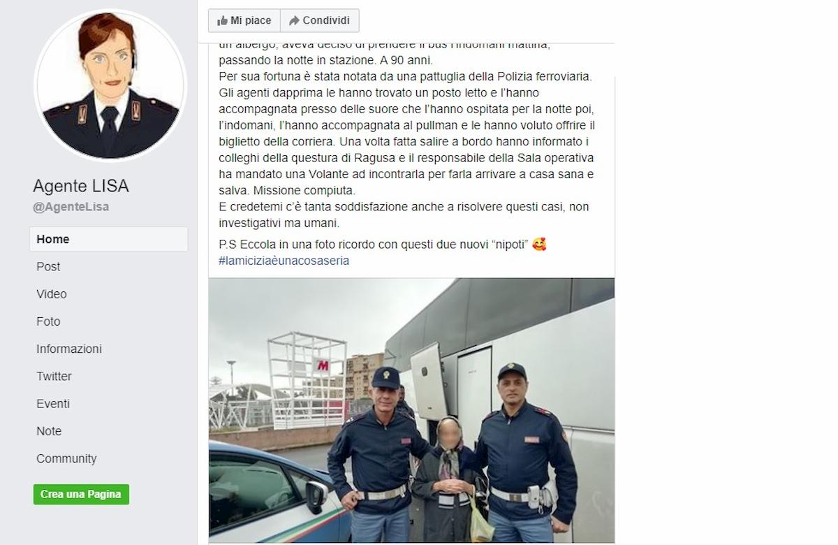 agente lisa foto donna 90 anni