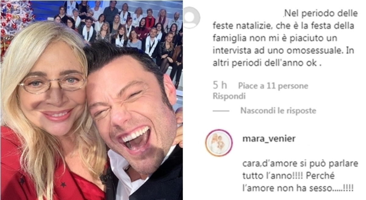 Mara Venier e la risposta alla fan omofoba su Tiziano Ferro