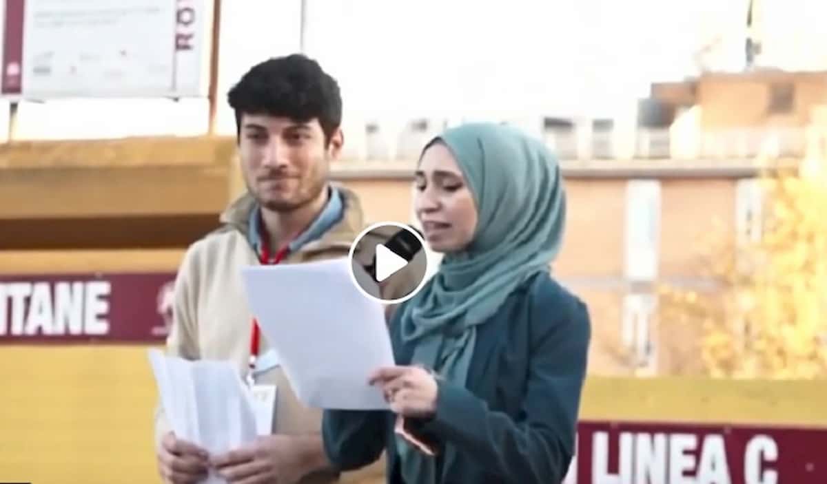 Nibras Asfa, sardina con hijab a San Giovanni. Centrodestra: "E' vicina ad Hamas"