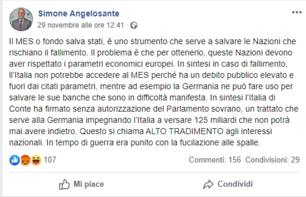 Simone Angelosante: post choc su Fb del consigliere leghista in Abruzzo