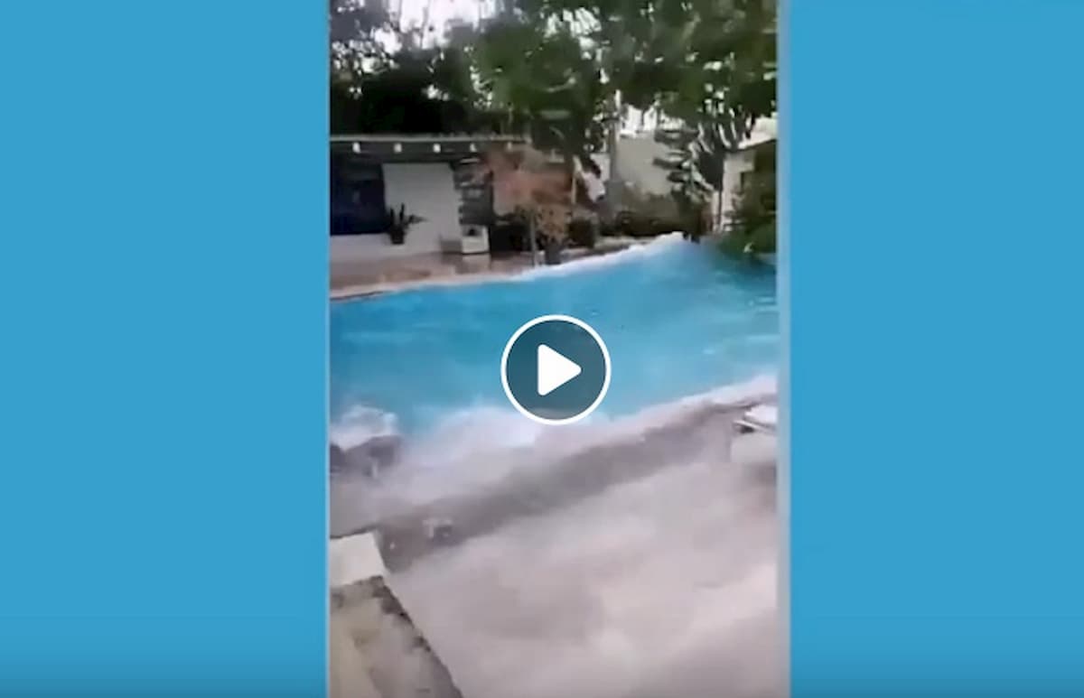 Terremoto Filippine: la scossa fortissima fa smuovere tutta la piscina VIDEO