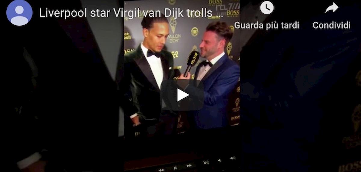 Van Dijk sfotte Cristiano Ronaldo, video YouTube Pallone d'Oro