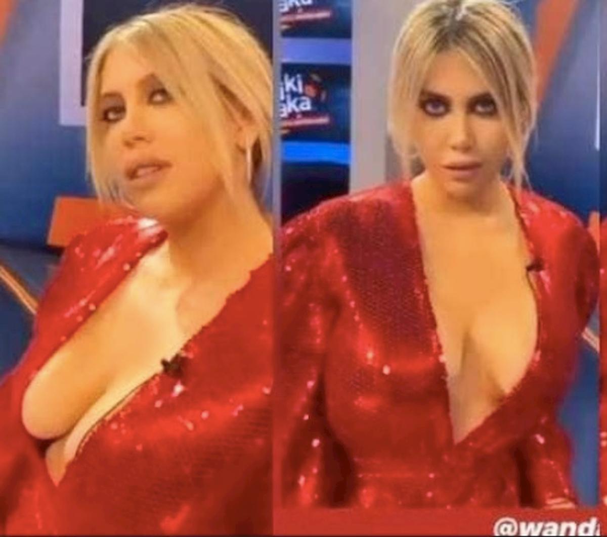 Wanda Nara, che scollatura per l'ultima puntata del 2019 a Tiki Taka