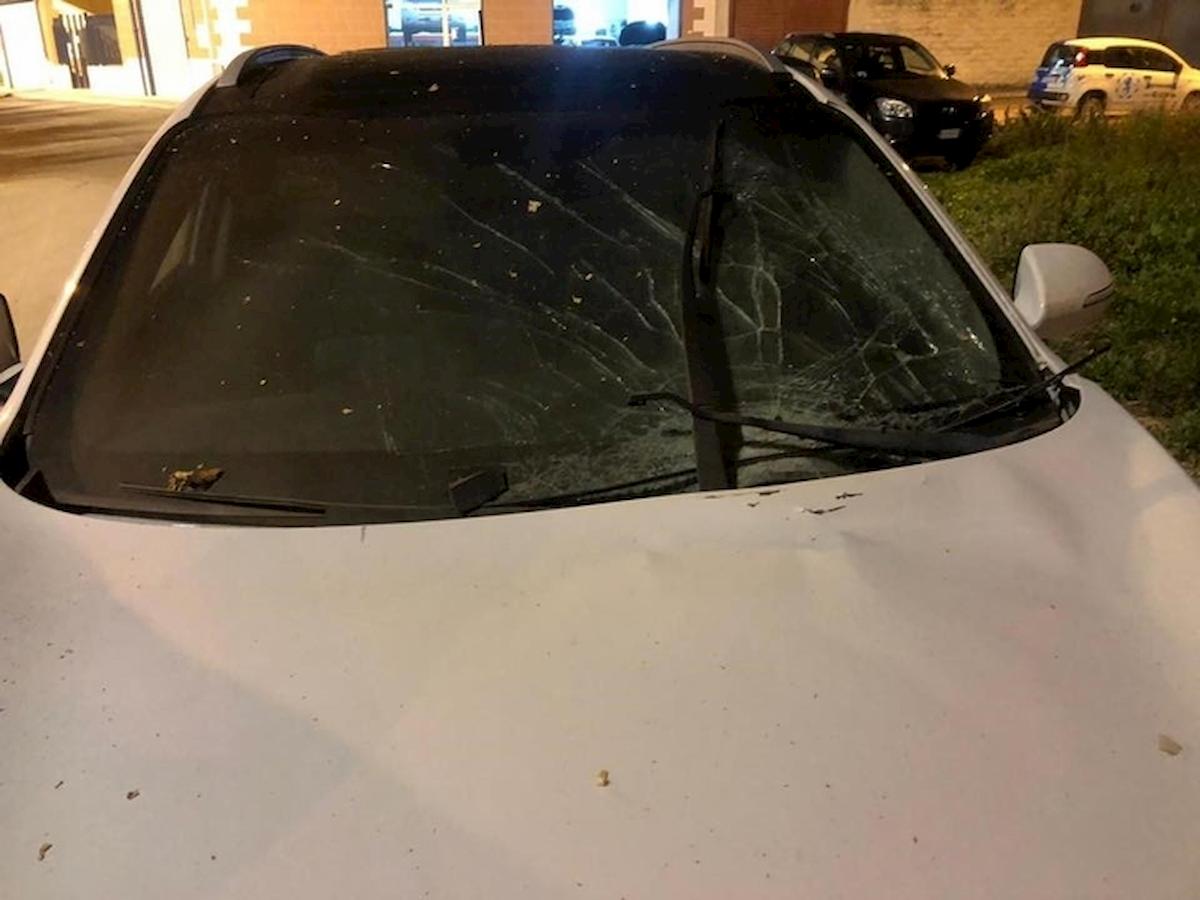 Ordigno su auto tecnico Fidelis Andria durante allenamento