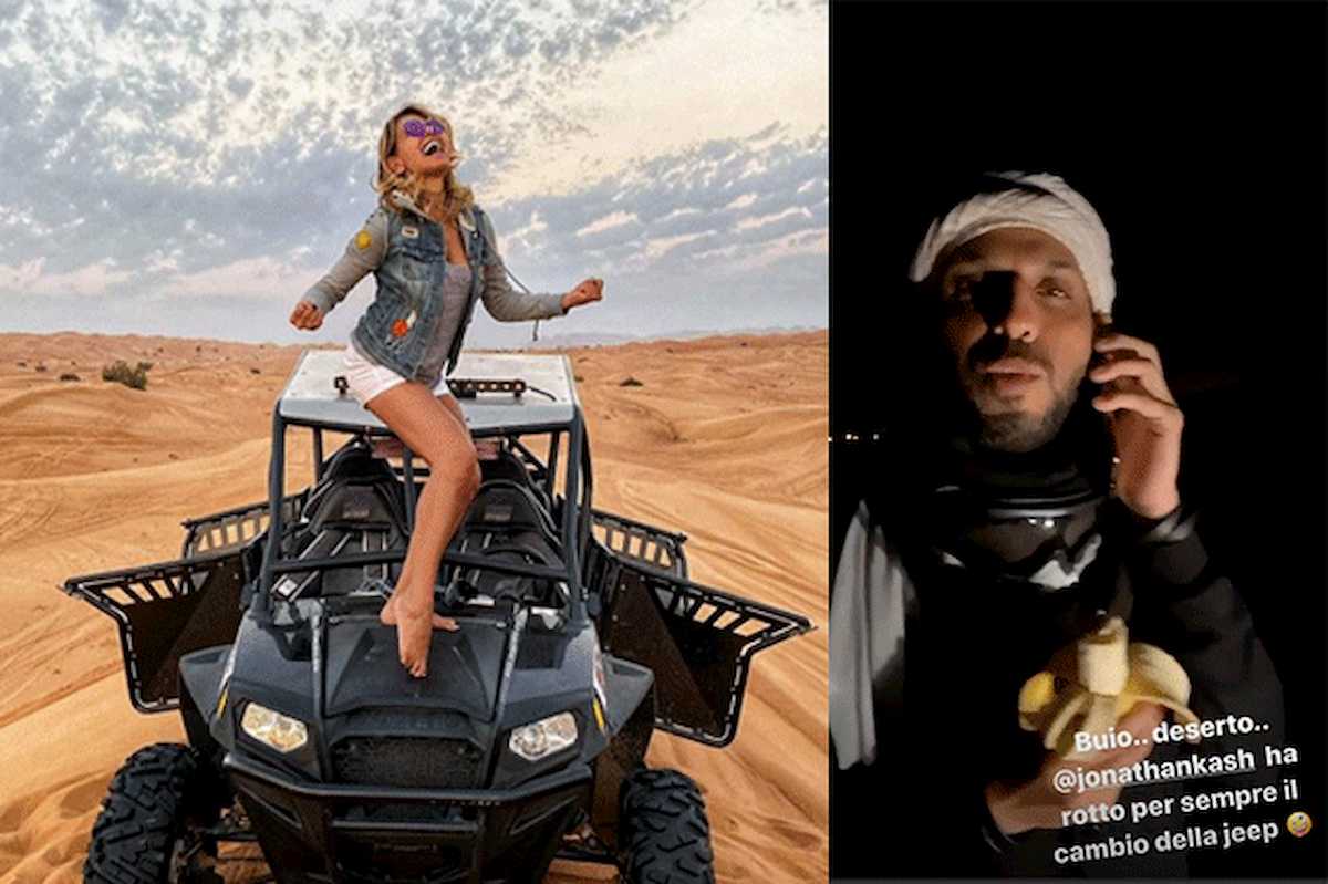 Barbara D'Urso, incidente d'auto nel deserto con Jonathan Kashanian