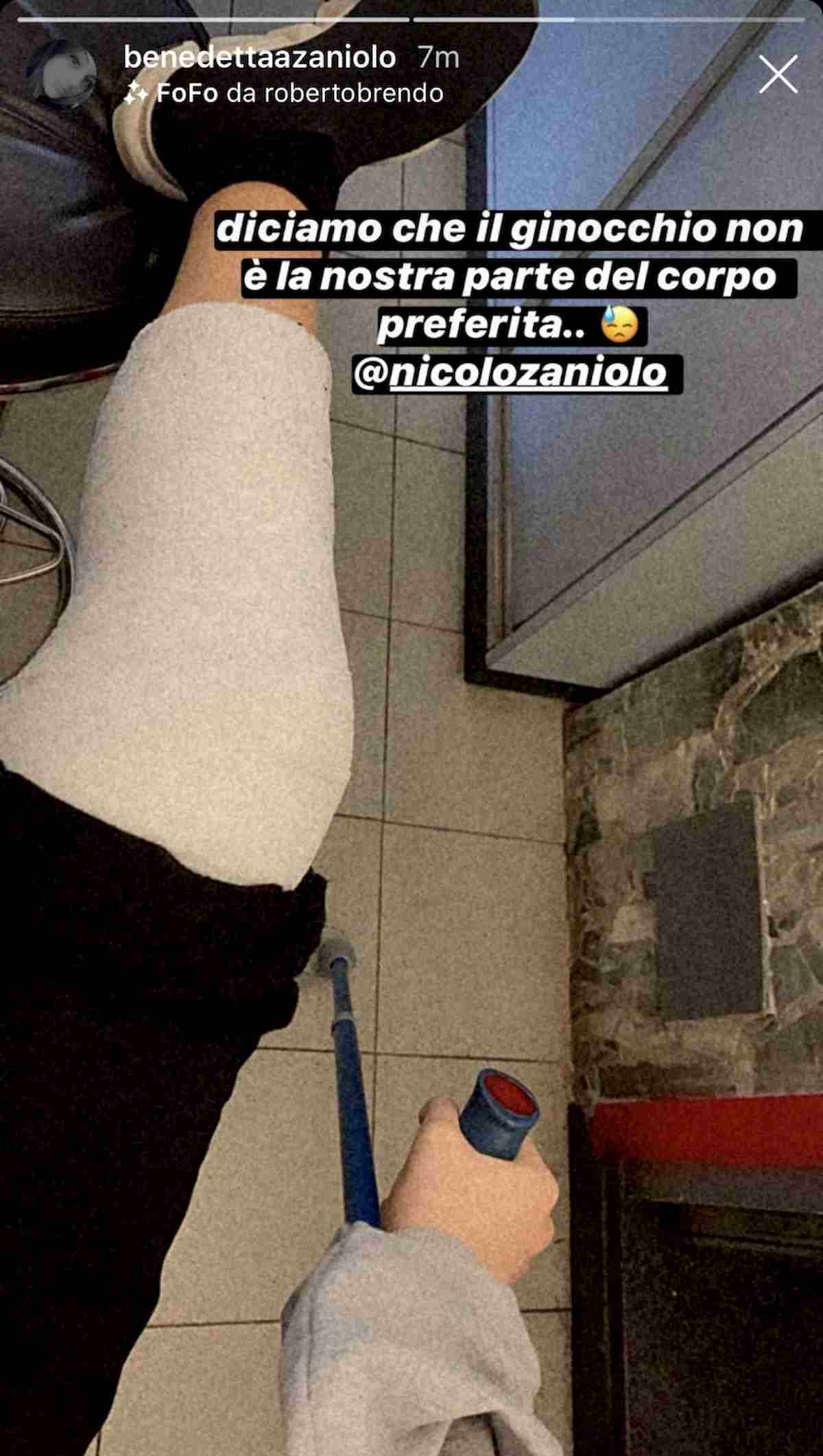 Benedetta Zaniolo si è fatta male al ginocchio come il fratello Nicolò: la foto su Instagram