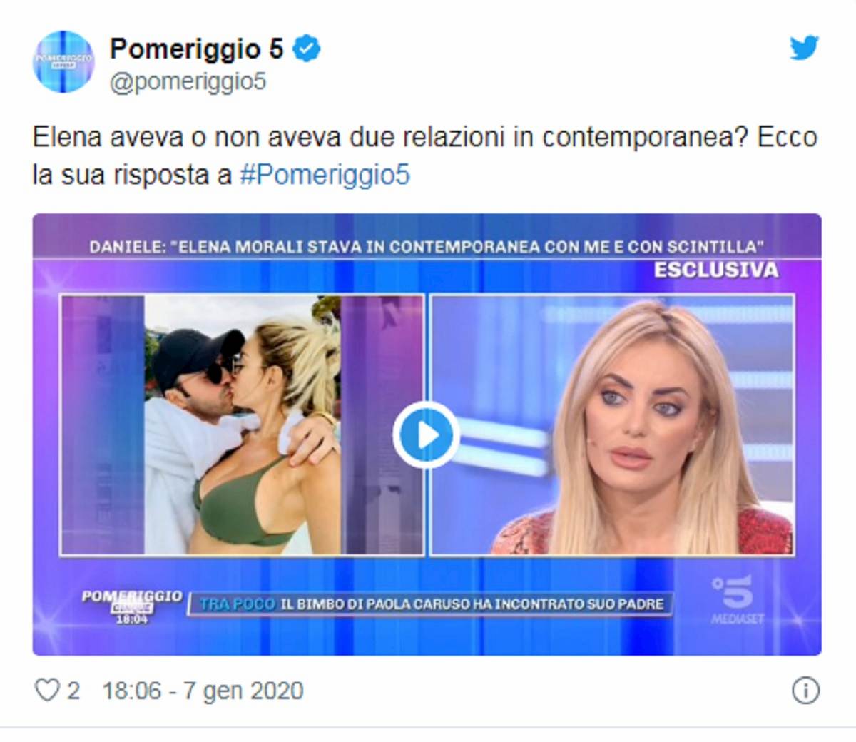 pomeriggio 5 ospite elena morali