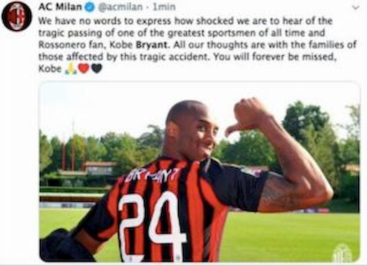 Milan chiede minuto di silenzio per Kobe Bryant, Lega Serie A dice no