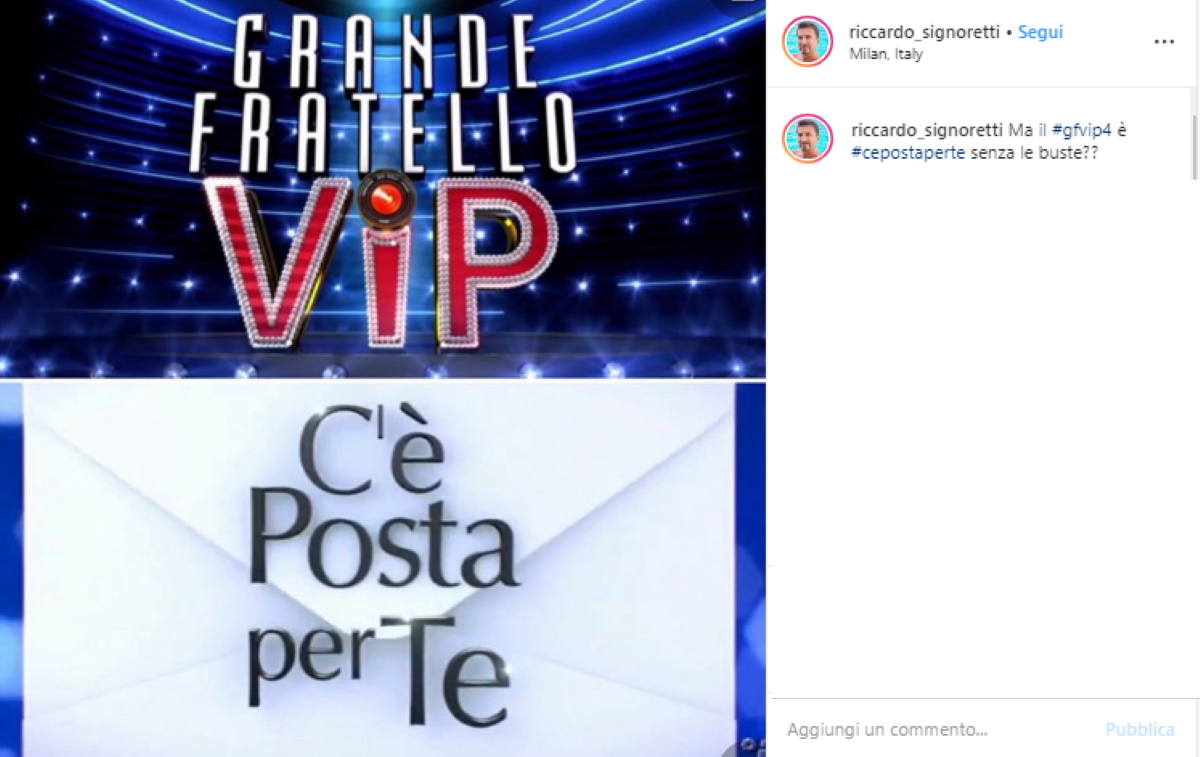 Grande Fratello Vip, Riccardo Signoretti attacca Alfonso Signorini