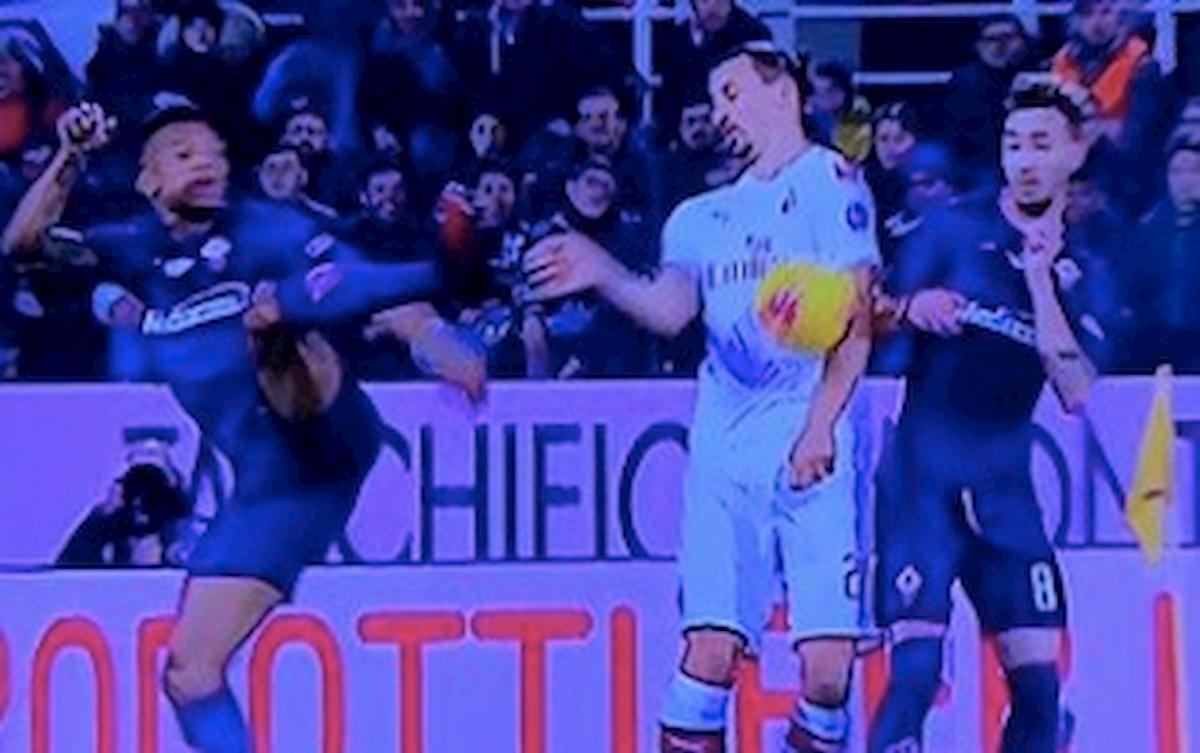 Fiorentina-Milan, dubbi sul gol annullato a Ibrahimovic: braccio era attaccato al corpo