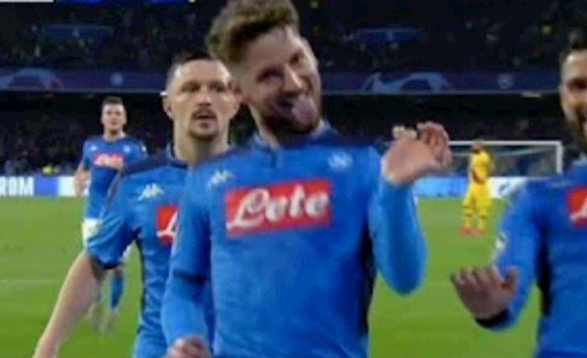 Napoli-Barcellona, Mertens: che esultanza! Gol dedicato al suo cane