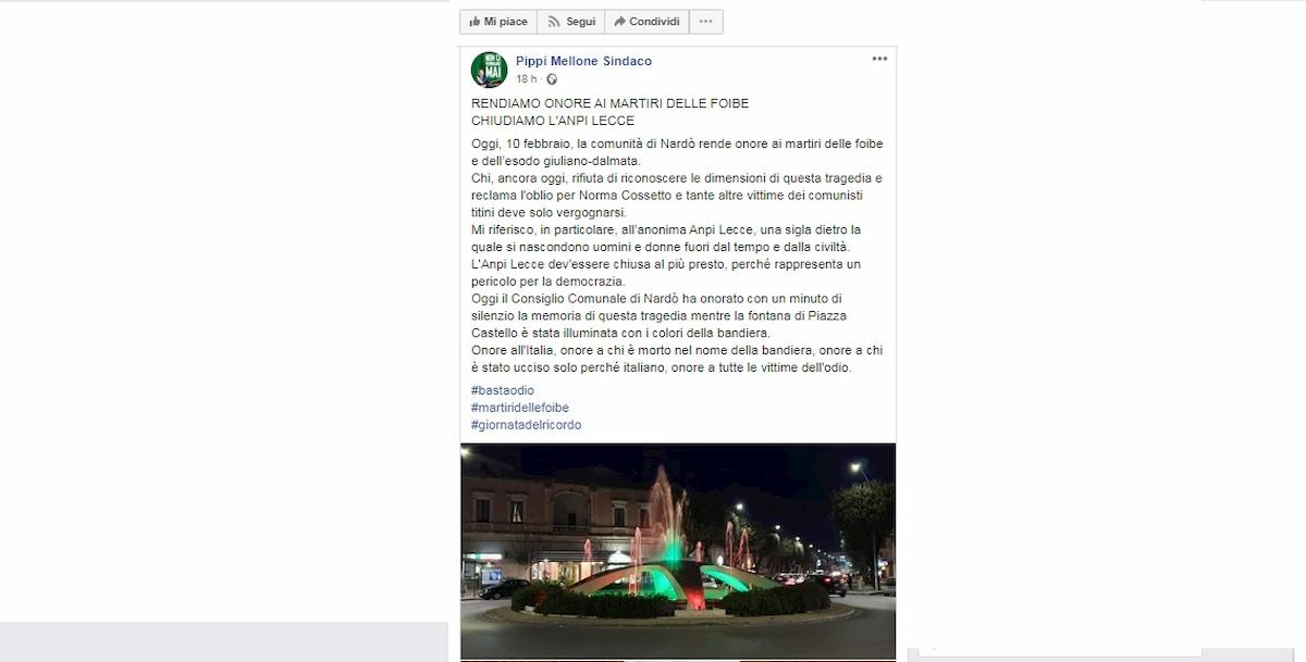 anpi lecce sindaco nardo