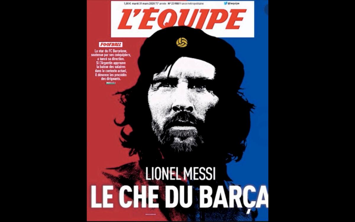 Coronavirus, Lionel Messi come Che Guevara sulla copertina di L'Equipe