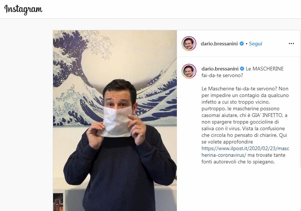 dario bressanini mascherine