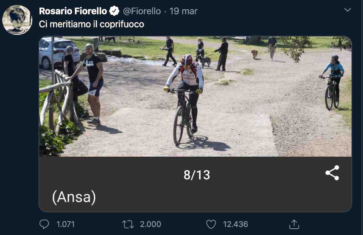 Coronavirus, Fiorello contro i runner: "Ci meritiamo il coprifuoco"