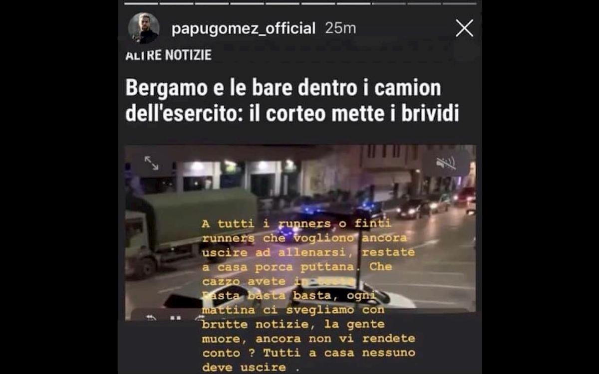 Coronavirus, Gomez sbotta su Instagram: "Runners che c... avete in testa? Porca p..."