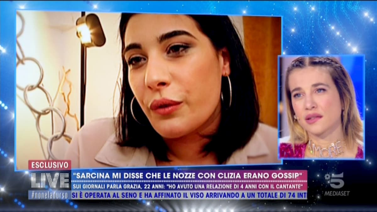 Live-Non è la D'Urso, Grazia: "Sono stata con Francesco Sarcina per 4 anni. Clizia davvero non lo sapeva?"