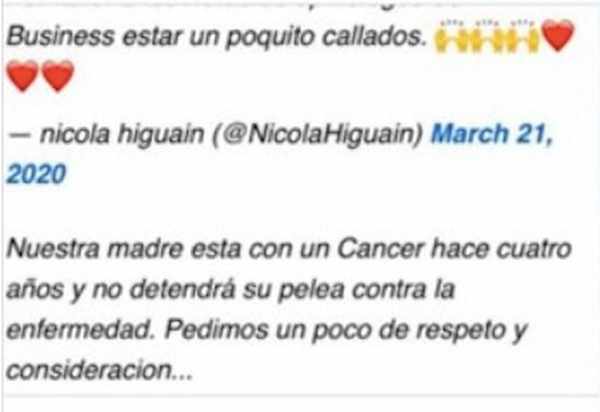 Il fratello di Higuain furioso sui social: "Portate rispetto a nostra madre"