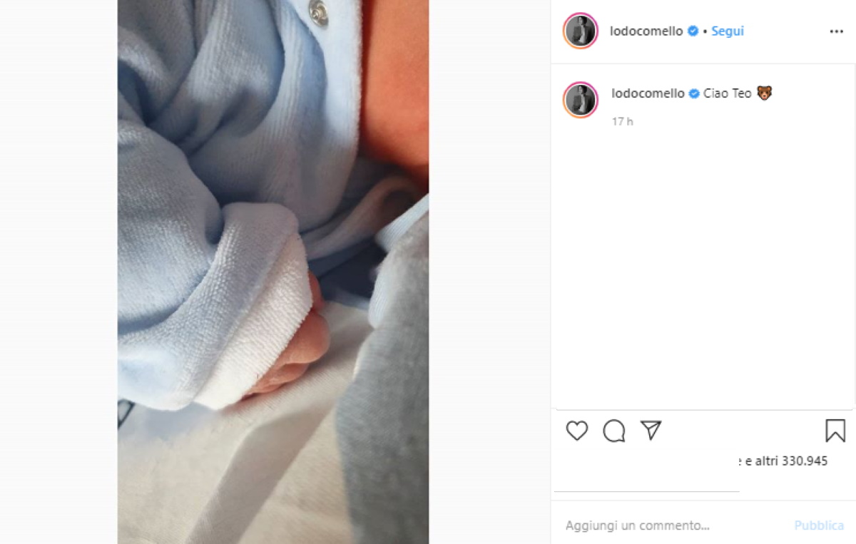 Lodovica Comello mamma: nato il primogenito Teo Goldschmidt