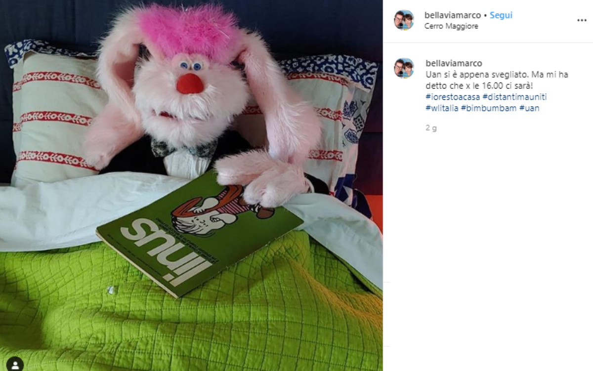 Coronavirus Marco Bellavia rilancia Bim Bum Bam su Instagram