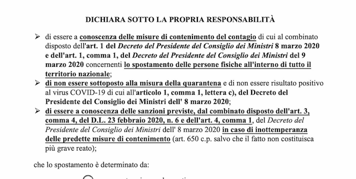 Coronavirus, modulo autocertificazione deve essere solo cartaceo: niente app né smartphone