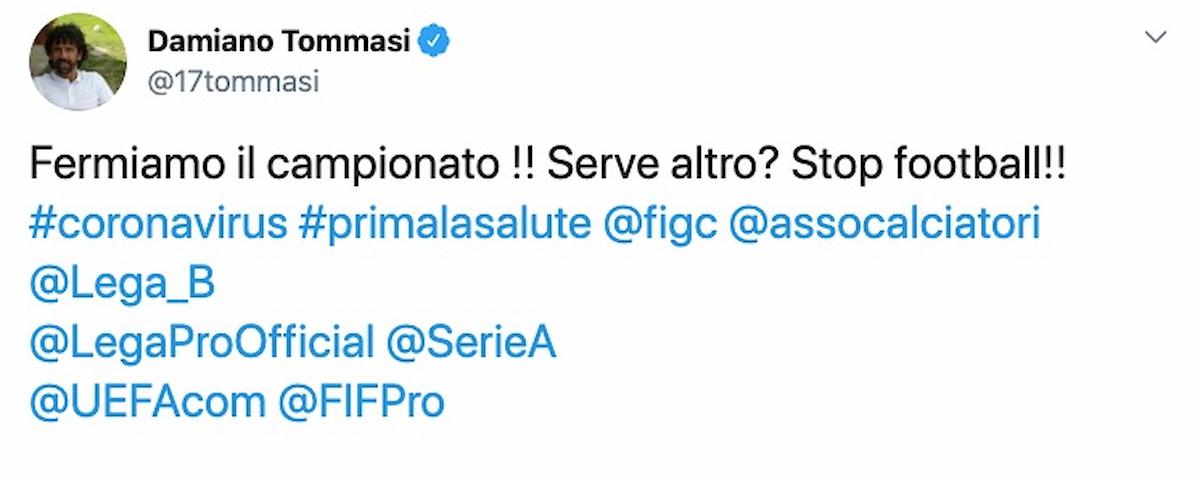 Coronavirus, Tommasi dopo la chiusura della Lombardia: "Fermiamo il campionato, stop al calcio"