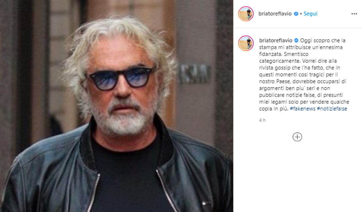 Flavio Briatore fidanzato? Smentisce e accusa Chi: Fate fake news
