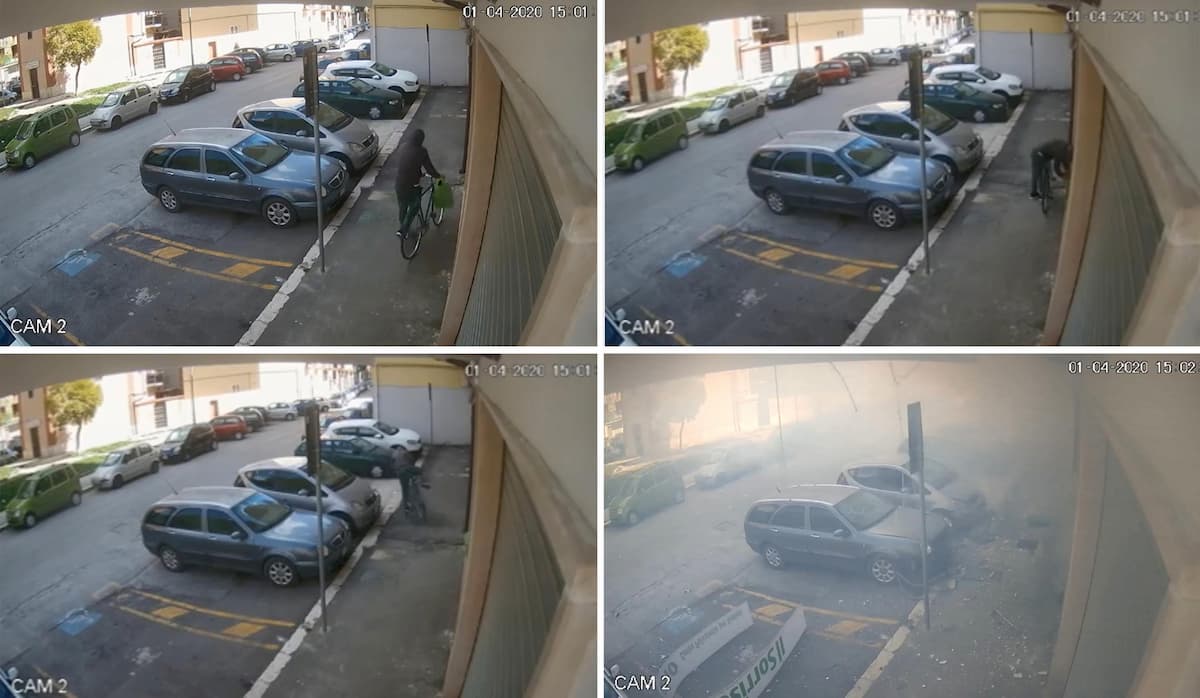 Foggia, il video dell'esplosione della bomba al centro anziani: attentatore con la mascherina