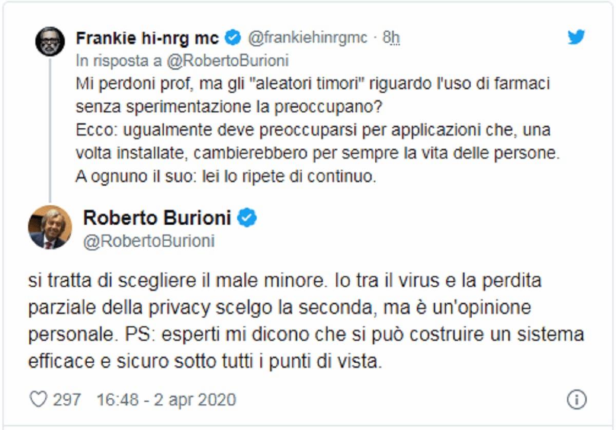 frankie hi -nrg vd burioni su twitter