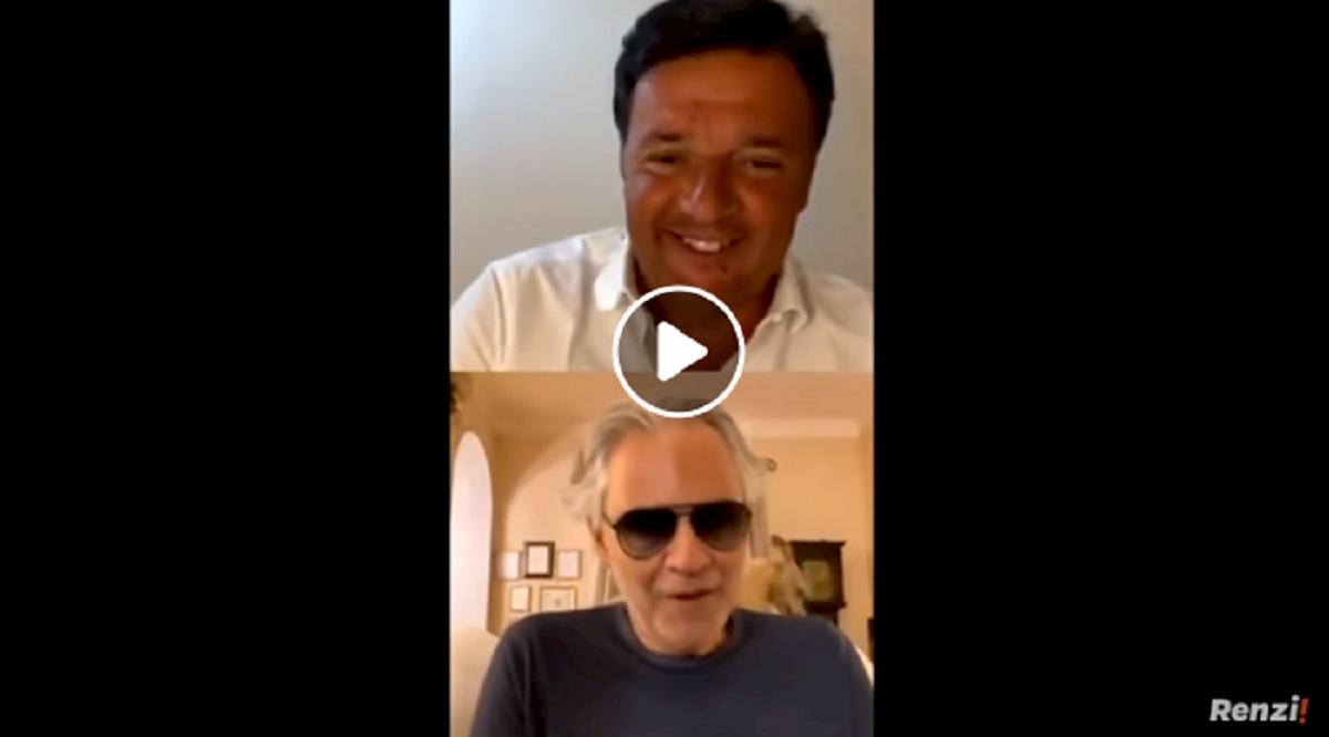 matteo renzi e andrea bocelli