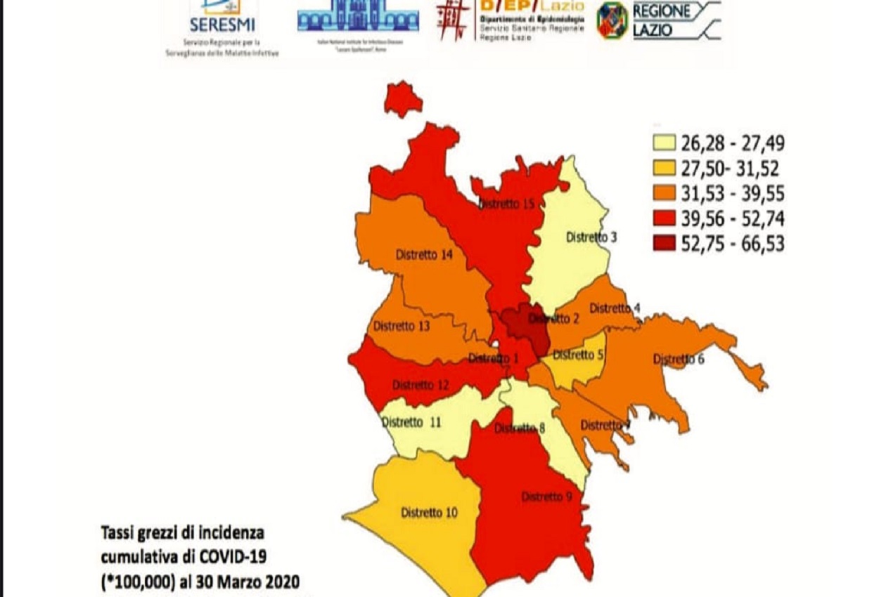 Coronavirus Roma, la mappa