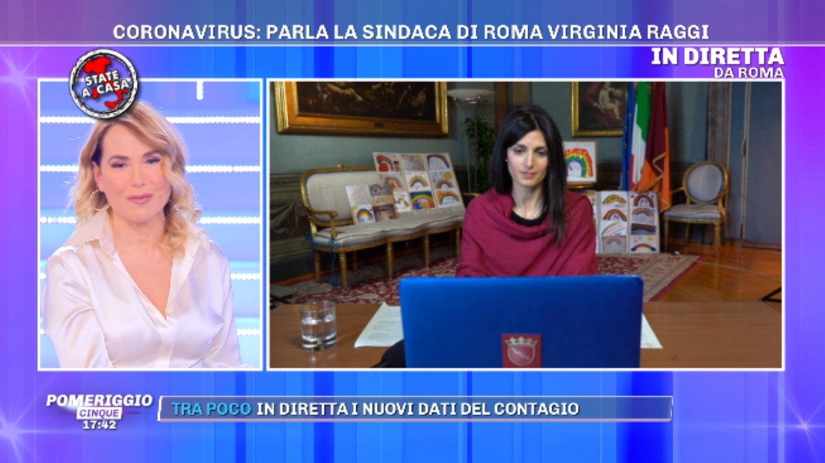 Coronavirus Virginia Raggi a Pomeriggio 5: Orgogliosa dei romani