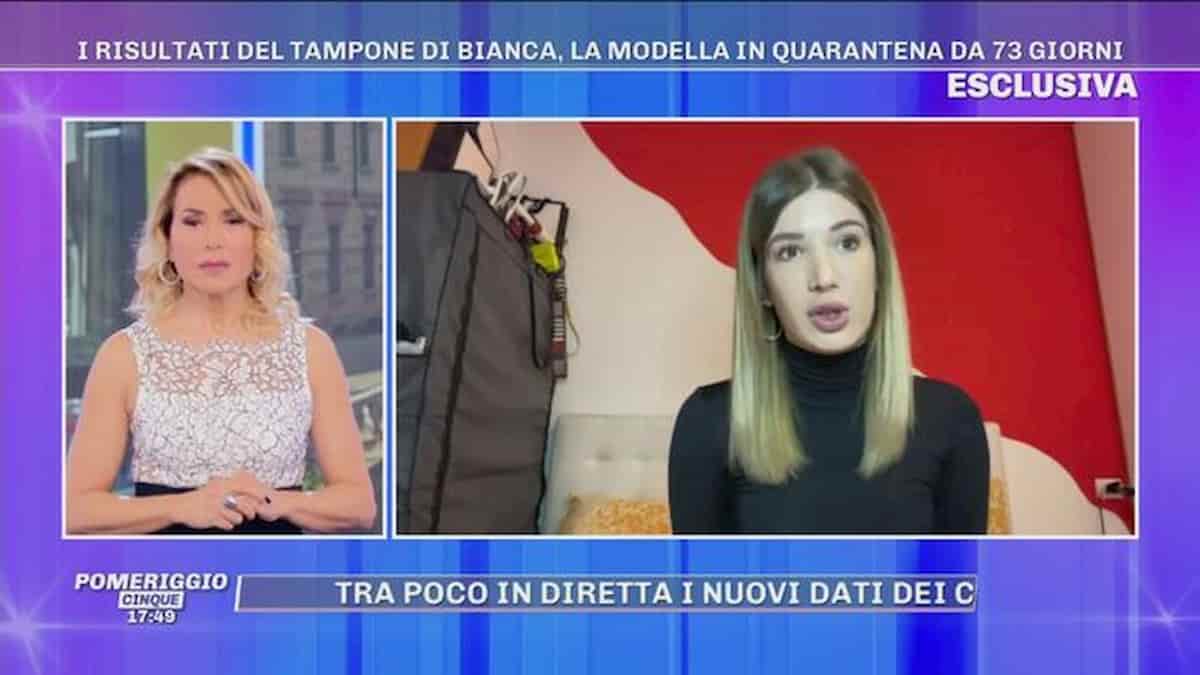 Bianca Dobroiu, modella di Bologna, torna negativa dopo 73 giorni: il racconto a Pomeriggio 5