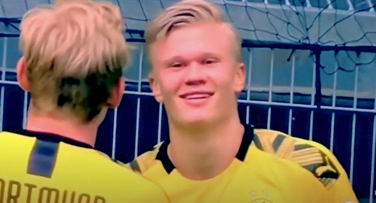 Haaland segna il primo gol post coronavirus, ecco la sua esultanza