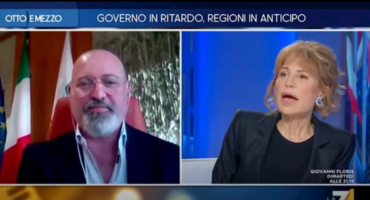 Otto e mezzo, Lilli Gruber a Bonaccini: "Salvini potrà tornare al Papeete quest'estate?"