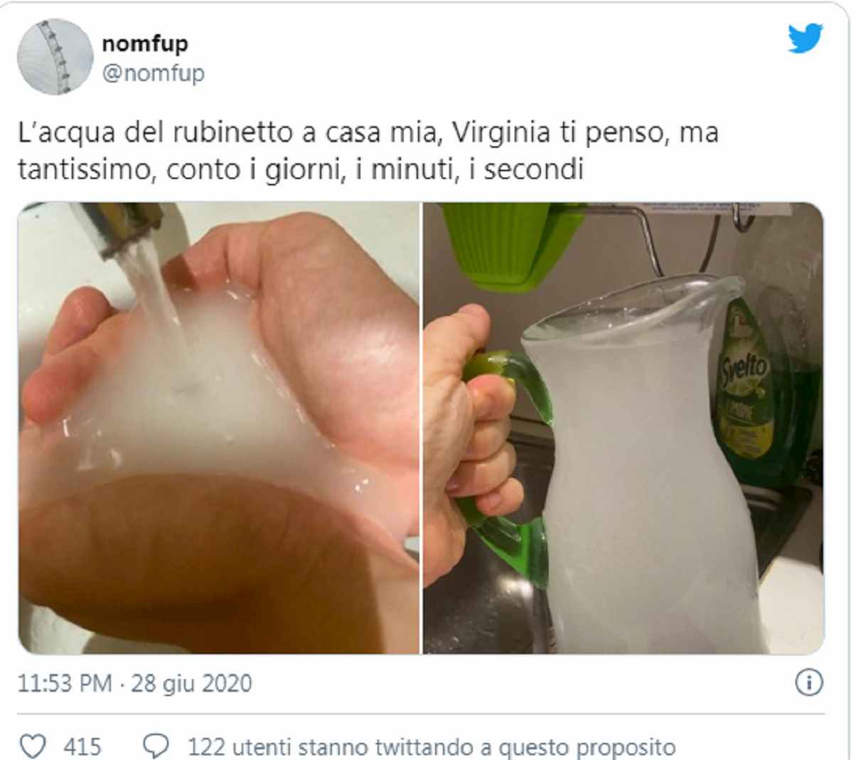 l'acqua dal rubinetto di casa di filippo sensi