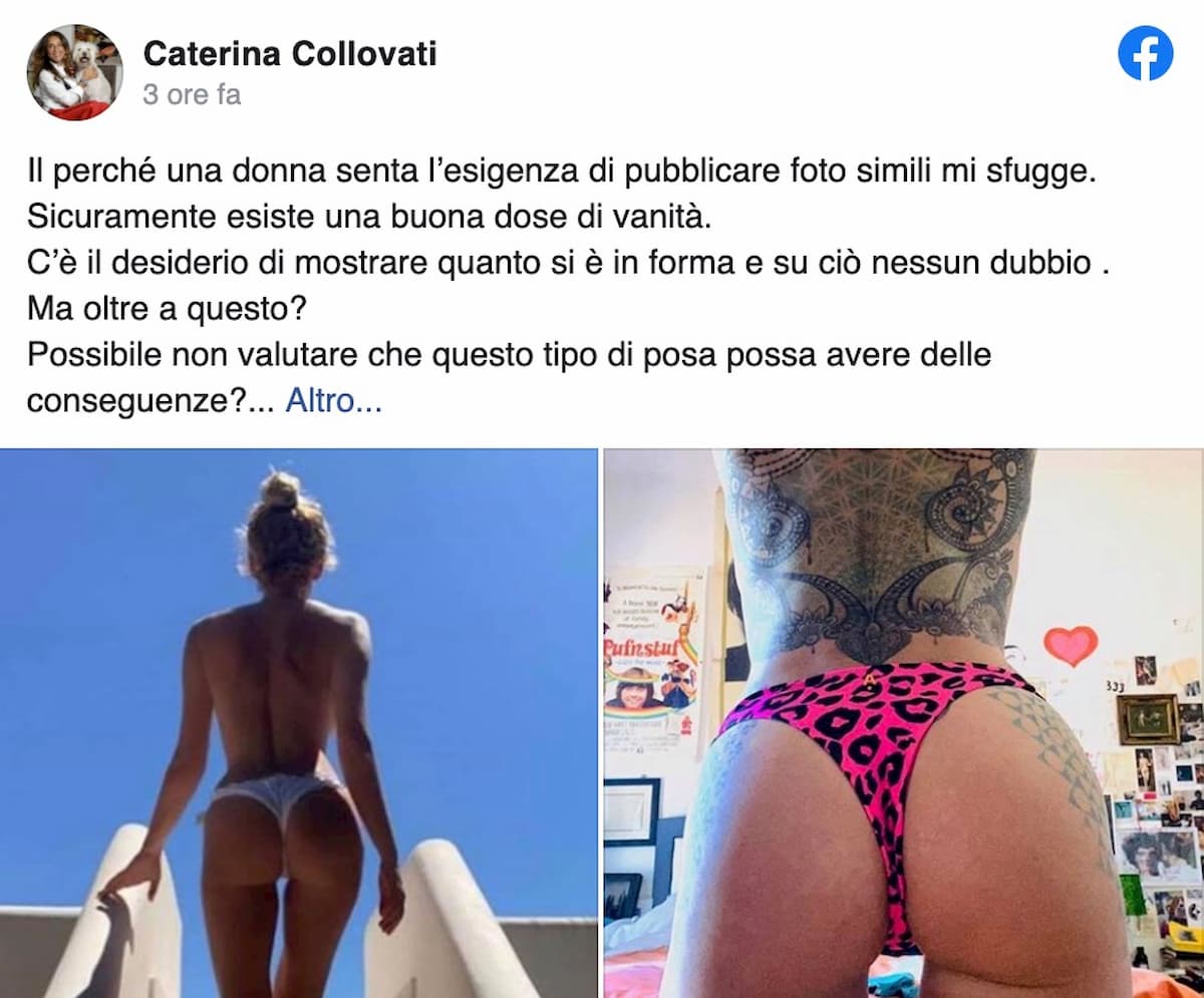 Caterina Collovati contro Alessia Marcuzzi e Asia Argento per le foto del lato B
