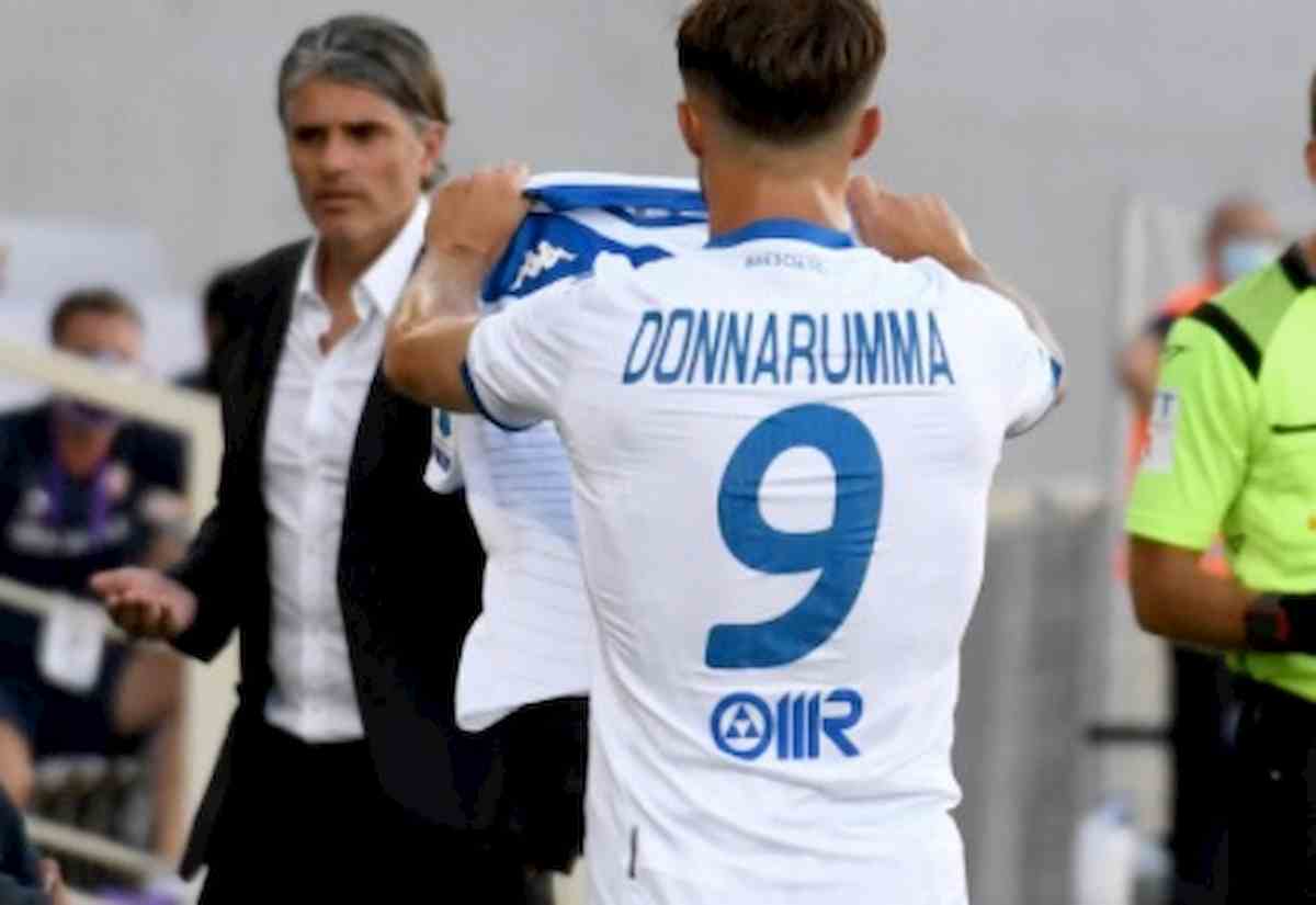 Fiorentina Brescia 1-1 Donnarumma esulta dopo il gol, poi Pezzella