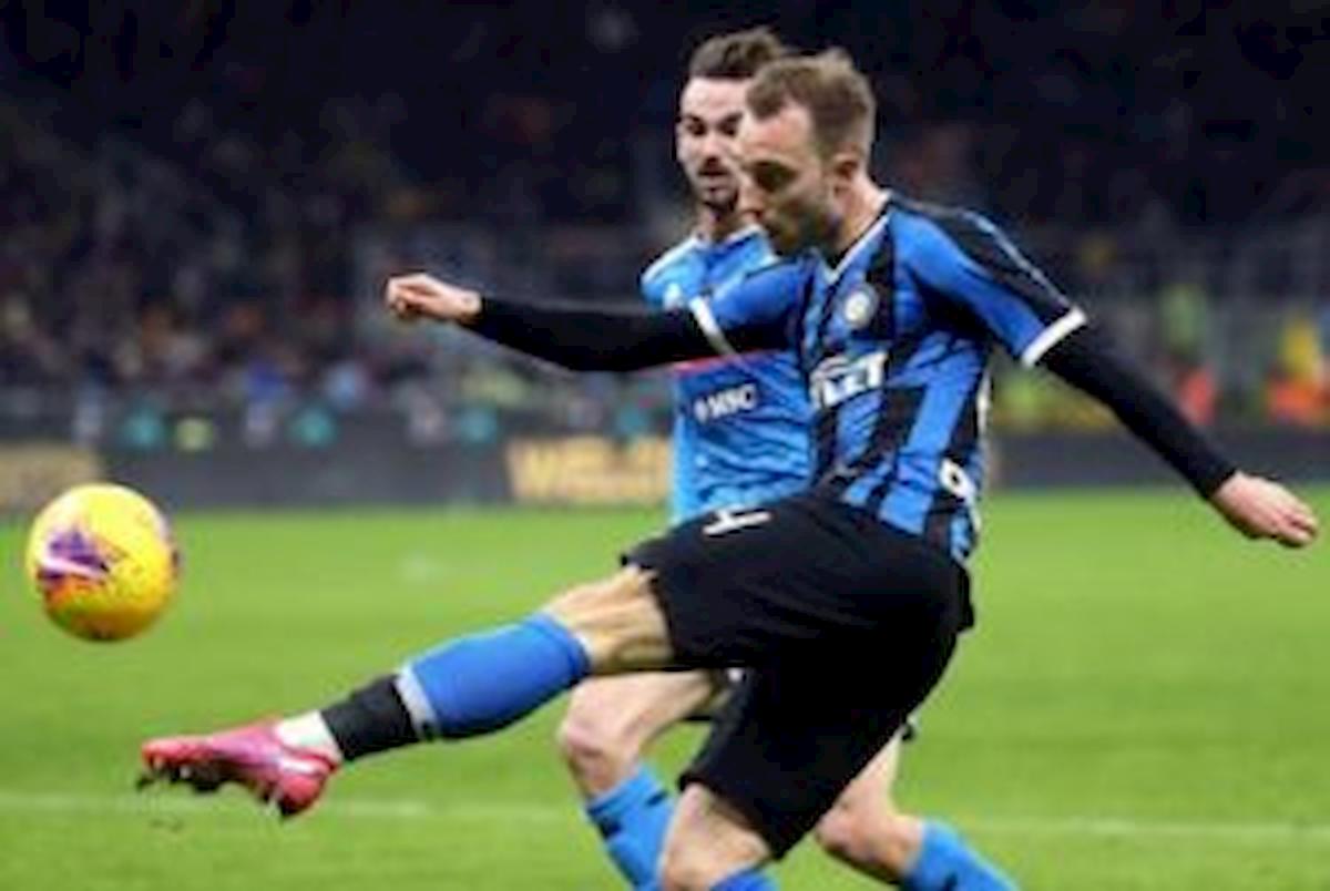 Napoli-Inter, Eriksen in gol direttamente da calcio d'angolo